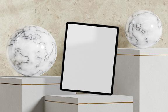 Tablet Mockup With Globe