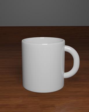 White Mug On Table Mockup