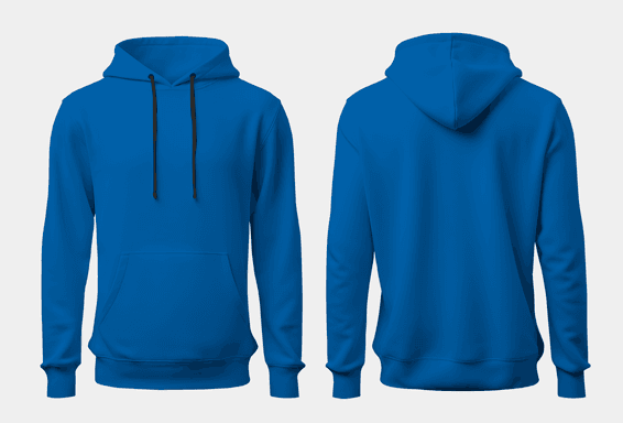 Hooded Sweatshirt Seen From Front Back