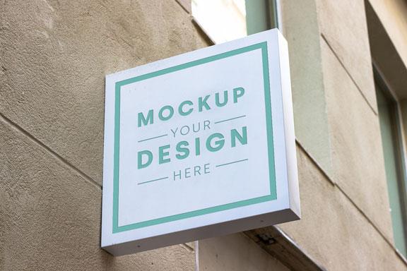 Shop Signboard Mockup